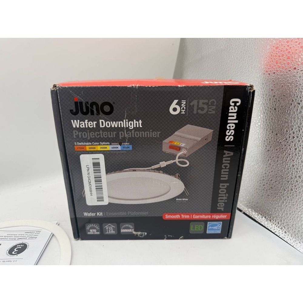 Juno WF6 SWW5 6 in. Selectable CCT Ultra Slim Canless LED White Light-NEW.A8